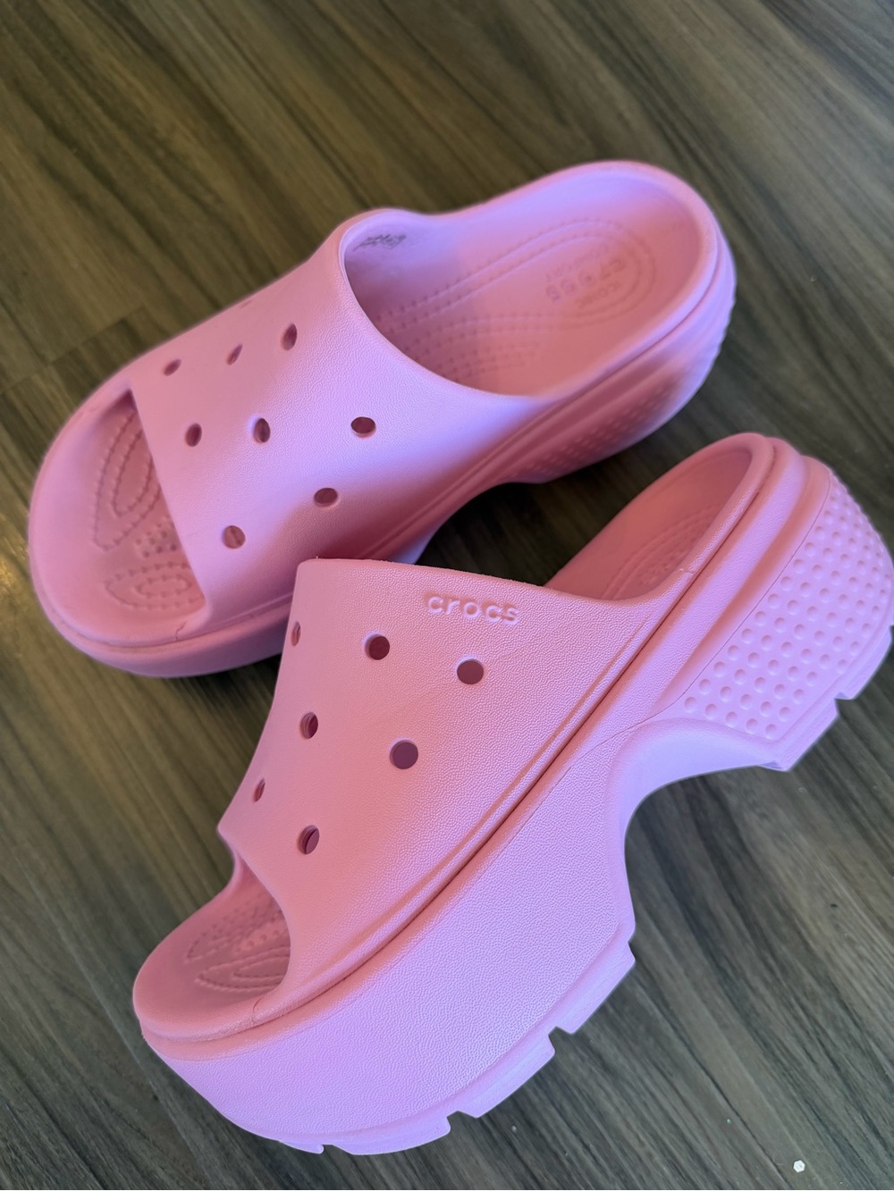 Crocs platform women size 5 pink stomp slide